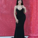 Long dress with open back