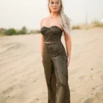 Glittery Gold Top and Pants Set