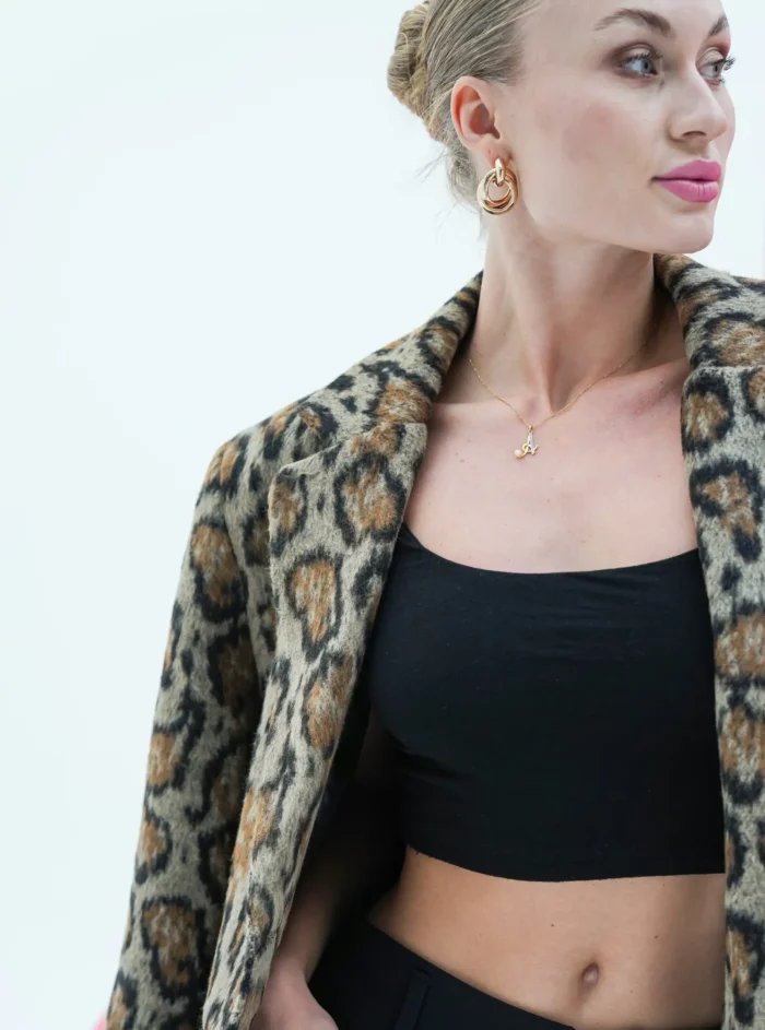 Winter jacket with leopard print - Image 2