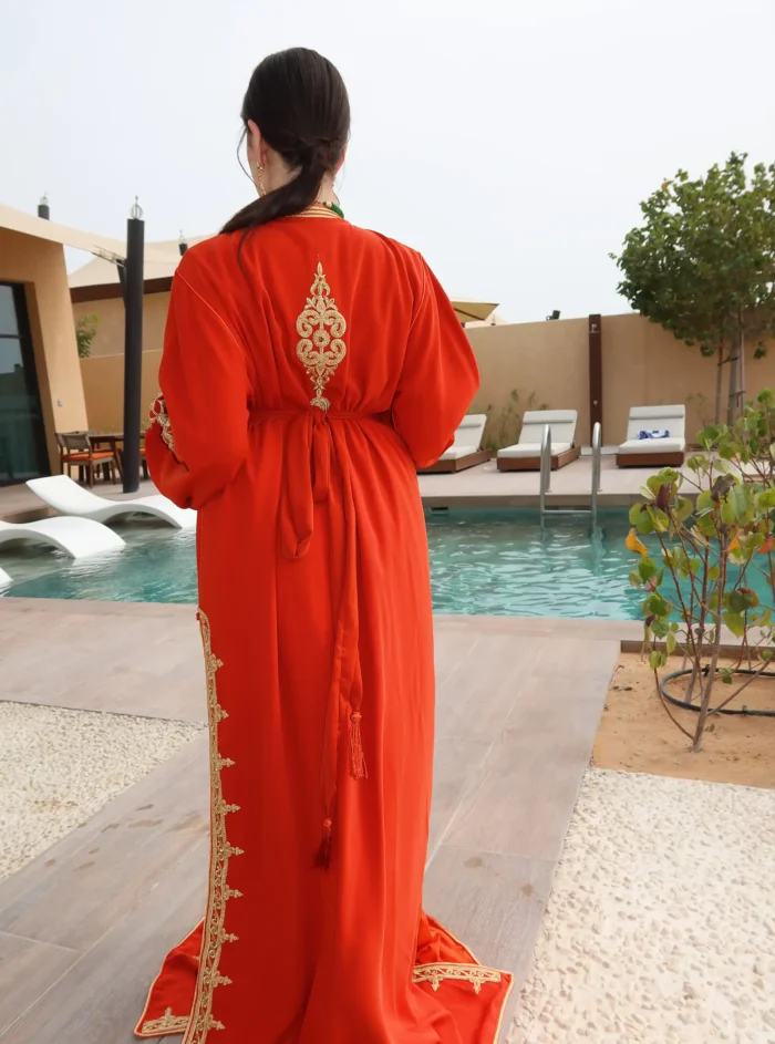 Gold Orange And Green Caftan - Image 4