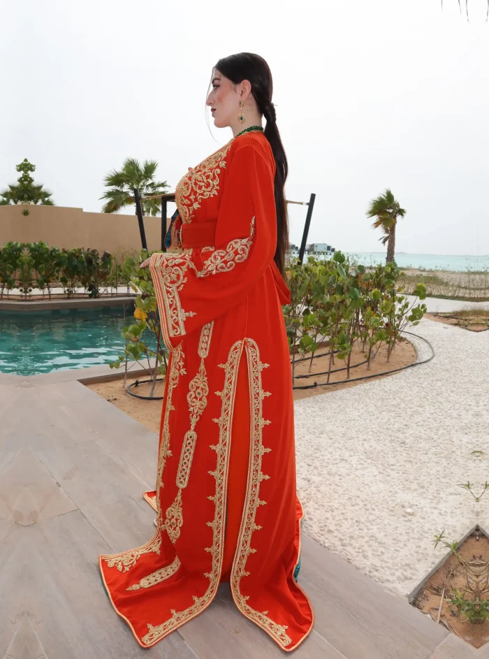 Gold Orange And Green Caftan - Image 5