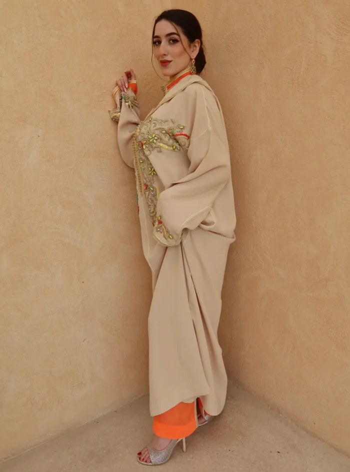 Jellaba Orange & Beige Two Pieces - Image 2