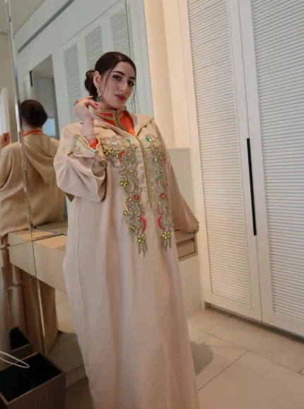 Jellaba Orange & Beige Two Pieces